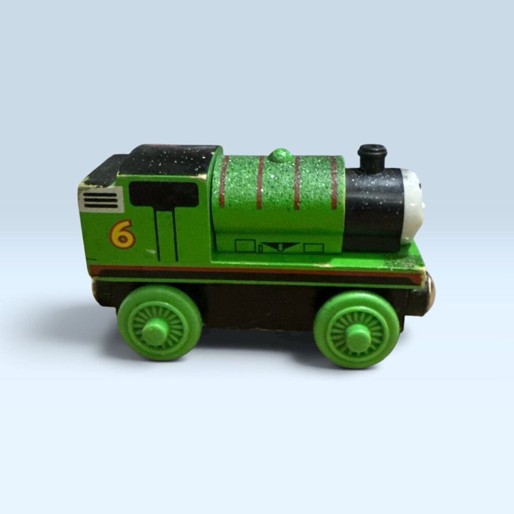 THOMAS THE TRAIN Magnetic Wooden Railway #6 Train PERCY Covered in Dirt